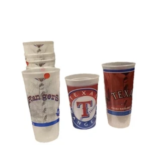 Vintage Cups Texas Ranger’s MLB Plastic Lot Of 7 Plus 3 Free - Picture 1 of 3