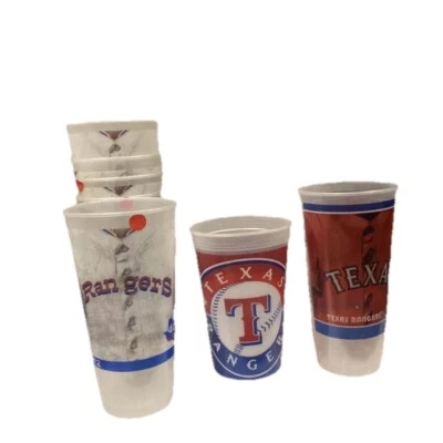 Vintage Cups Texas Ranger’s MLB Plastic Lot Of 7 Plus 3 Free - Image 1 of 3