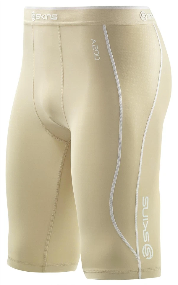 SKINS A200 MENS COMPRESSION HALF TIGHT - FLESH HOT BARGAIN - Image 1 of 1
