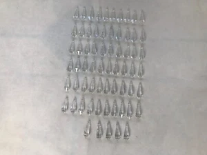 64 Clear 1 1/2” Vintage Icicle Chandelier Crystal Prisms - Picture 1 of 5