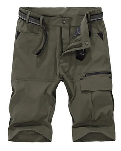 Men's Outdoor Hiking Shorts Quick Drying Casual Cargo Work Half Pants 5-Pockets - Picture 1 of 8