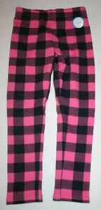 New Carter's 4 5 year Girls Fleece Leggings Cozy Pink Black Check Pants Comfy - Picture 1 of 1