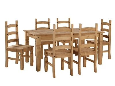 Corona Dining Table and 6 Chairs Large Extending Set Pine by Mercers Furniture® - Image 1 of 4