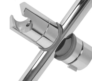 ADJUSTABLE UNIVERSAL ABS Chrome Shower Rail Head Slider Holder Bracket 18 - 25mm - Picture 1 of 4
