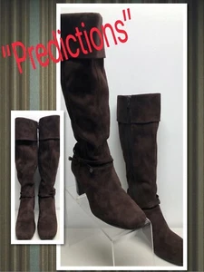 Predictions NEW Brown   Faux Suede Size 5  Buckle Zipper Dress  Boots 823017  - Picture 1 of 3