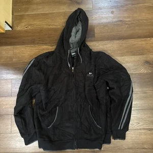 Vintage Lonsdale London Black Gray Accents Zip Hoodie Coat Jacket Size XXL - Picture 1 of 8