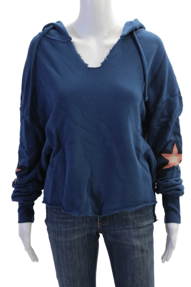 Sudadera con Capucha Azul Wildfox Para Mujer Algodón Estampado Gráfico Manga Larga Talla XS Foto 1 de 4