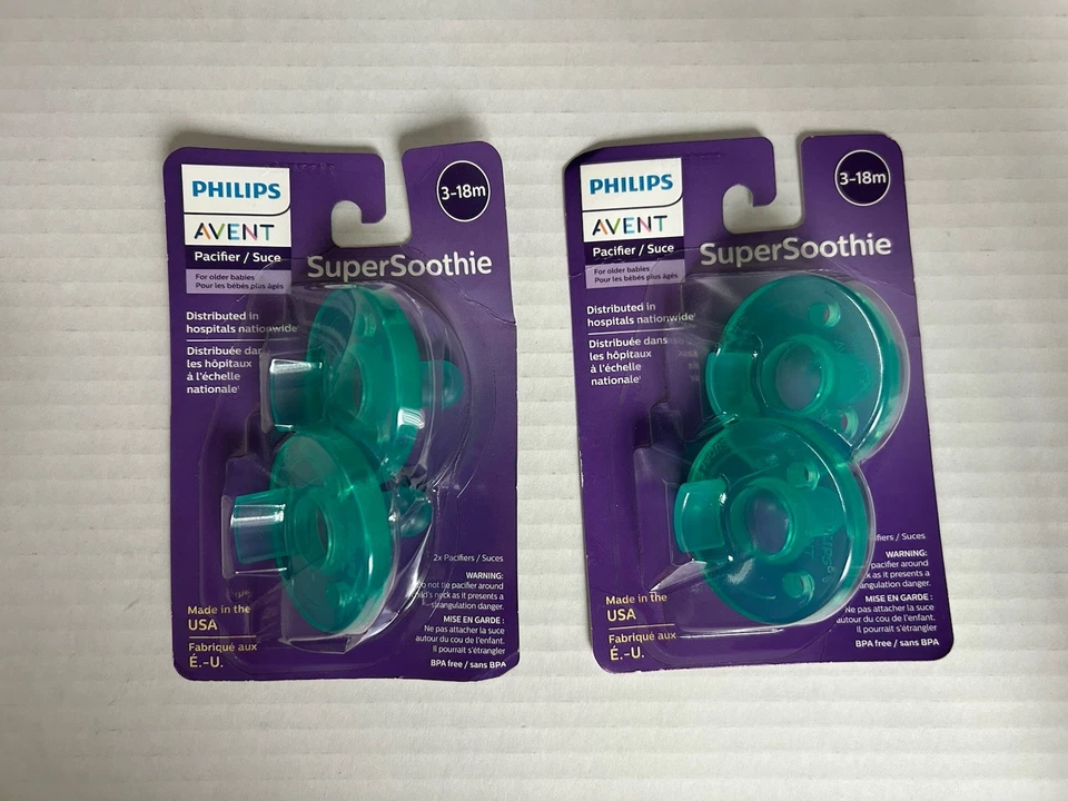 Пустышки PHILIPS AVENT SOOTHIE 3-18 месяцев 2 упаковки ЗЕЛЕНЫЕ BP1 - Изображение 1 из 1