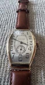 Rare 14K circa. 1915 Henry Moser & Cie. pin-set very large exploding wristwatch - Picture 1 of 11
