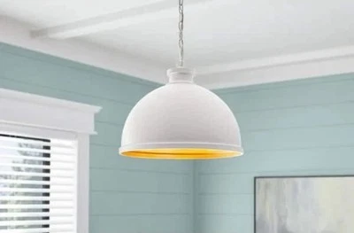 Hampton Bay Tallulah 4-Light White Pendant Hanging Dome Kitchen Pendant Lighting - Image 1 of 4
