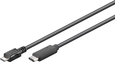 Goobay USB 2.0 Kabel USB Typ C auf Micro-USB Typ B 2.0, schwarz - Länge: 0,20m - Bild 1 von 3