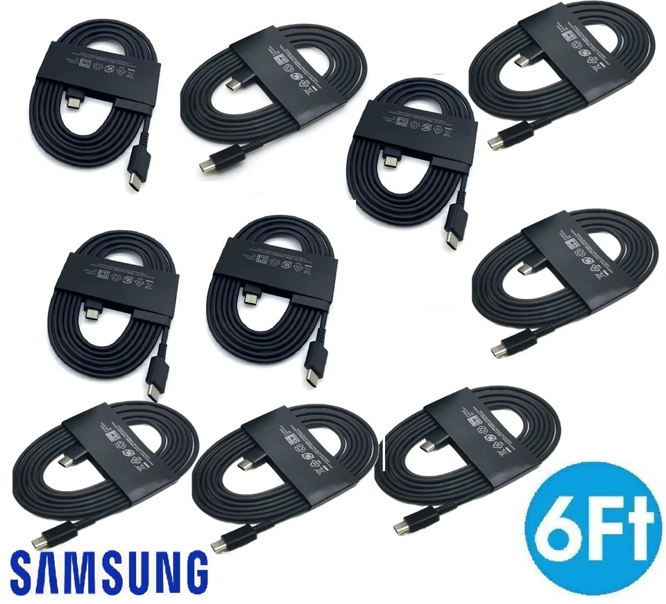 5x Original EP-DW767JBE Samsung Galaxy S24 S23 S22 S21 5G USB-C 6FT Charge Cable