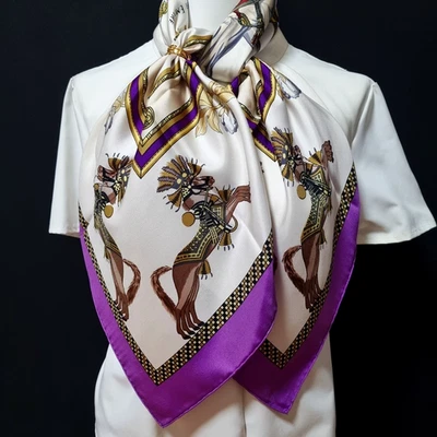 RARE VINTAGE HERMES Silk Scarf "Harnais Francais Premier Empire" Carre 90 - Image 1 of 4