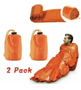 2PC Crow Wing Outdoors Emergency Survival Sleeping Bags Thermal Waterproof - Picture 1 of 9