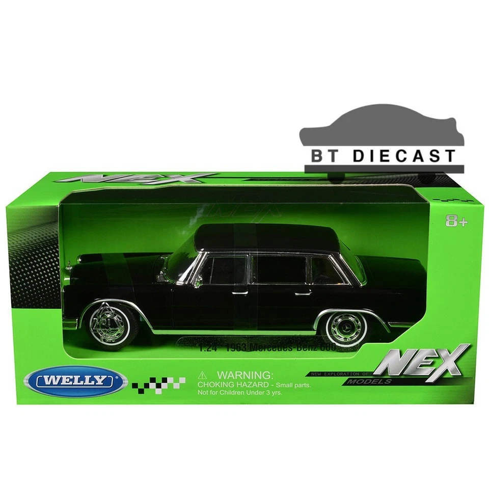 WELLY 1963 MERCEDES BENZ 600 1/24 DIECAST MODELO COCHE NEGRO 24121 Foto 1 de 1