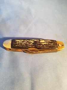 Vintage Folding Pocket Knife - Three Blades - Black - Picture 1 of 11