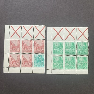 53574 Germany Stamp 2 Different Blocks Of 6 MNHOG/DG Great Mint Fresh - Image 1 of 2