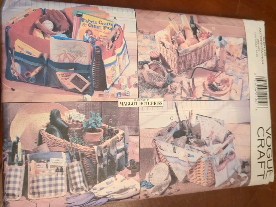 Vogue Pattern 9605 Utility Basket Liners & Accessories Uncut