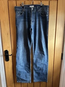 EMPORIO ARMANI Jeans Blue Denim Mens 32 Graffiti Made in Italy Straight - Picture 1 of 8