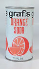 Vintage Graf's Orange Soda Pop Can Straight Steel Wide Seam Milwaukee Wi