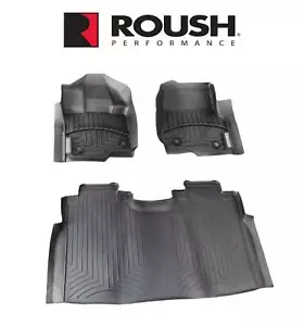 2015-2024 F150 Super Crew Roush 421975 Rubber 3pc Front & Rear Floor Mat Liners - Picture 1 of 6