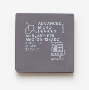 80486 Processor - AMD Am5x86-P75 - 133ADZ - Socket 3 - TESTED - Picture 1 of 2