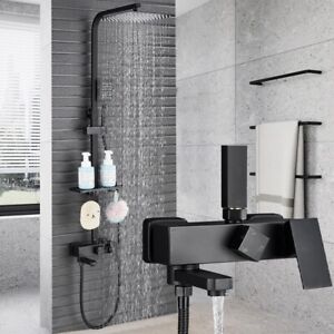 Duscharmatur Duschsystem Schwarz Edelstahl Regendusche Duschset Mischbatterie