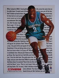 Larry Johnson Rookie Converse Charlotte Hornets Vintage 1992 Original Print Ad - Picture 1 of 4