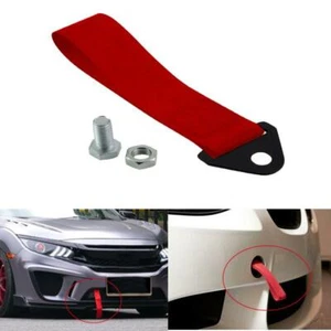Front Bumper Tow Hook Strap Towing Trailer Racing Belt Nylon Tow Ropes Universal - Picture 1 of 7