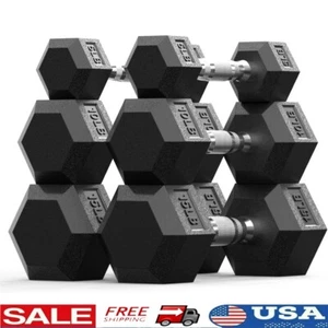 Hex Hantelset Paar 5 Pfund 10 Pfund 15 Pfund freie Gewichte Home Gym Ganzkörpertraining - Bild 1 von 7