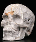 2,5" Meksyk Szalona koronka Agat Rzeźbiona kryształowa czaszka, realistyczna, kryształowe uzdrawianie