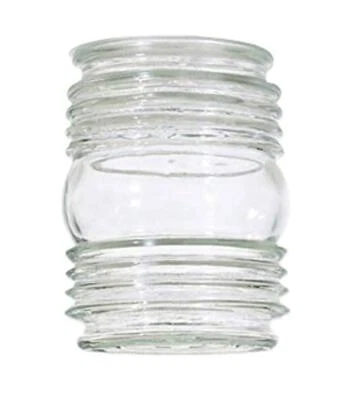 Satco 50-114 Clear Cylindrical Glass Shade - 3-1/4-Inch Fitter Opening - Image 1 of 3