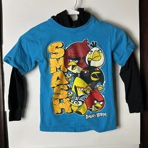 Angry Birds Kids Long Sleeve Hoodie T-Shirt Youth Size 4/5 100% Cotton - Picture 1 of 4