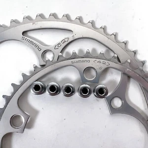 Vintage Shimano 600 Road Double Chainring Set 52/42t 130 BCD - Picture 1 of 5