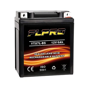 6Ah 12V YTX7L-BS Battery for Kawasaki EX250 Ninja/KL250 Super Sherpa/KLX140/G/L - Picture 1 of 7