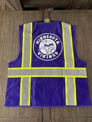 🏈🦺🏈🏈🦺MINNESOTA VIKINGS SAFETY PPE VEST W/WHITE LOGO SIZE FROM Small TO 5XL - Image 1 of 2