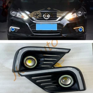 Luz antiniebla LED DRL de conducción COB ángel halo anillo señal de giro para Nissan Altima 16-18 - Imagen 1 de 23