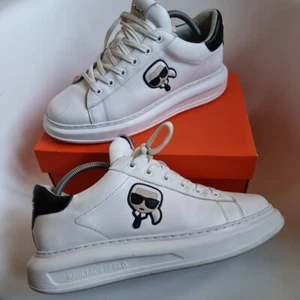 Zapatillas deportivas de diseñador de cuero real Karl Lagerfeld para hombre talla 9 - Imagen 1 de 7