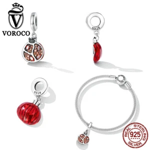 Voroco Delicate 925 Sterling Silver Luxurious Pomegranate CZ Bracelet Charm DIY - Picture 1 of 12
