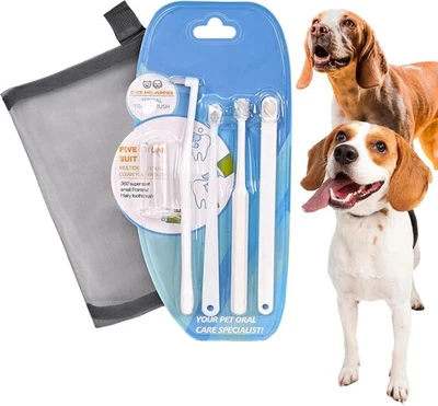 Puppy/Small Dog Dental Kit-Finger Toothbrush,Soft Bristles,Pet Teeth Cleaning tt - Image 1 of 4