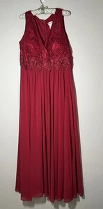 Cinderella Divine Red Maxi Dress 20 Sequin Beaded Lace Flaw See Description Prom - Picture 1 of 8