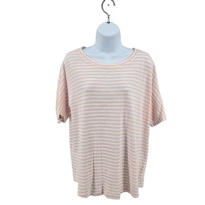 Camiseta Caslon Rosa/Blanco Rayas WMNs S Cuello Redondo Calce Suelto Manga Corta Algodón Foto 1 de 4