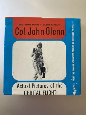 COL. JOHN GLENN vintage ORBITAL FLIGHT actual pic 8mm silent 200' blk / wht film - Image 1 of 2