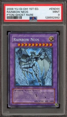 Yu-Gi-Oh! Rainbow Neos 1st Edition Ghost Rare PTDN-EN044 PSA 9 Mint - Image 1 of 2