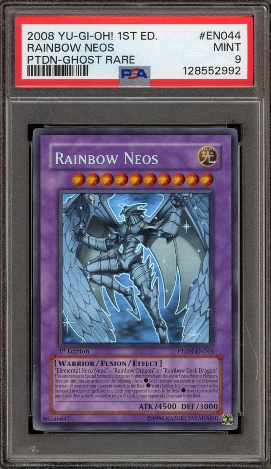 Yu-Gi-Oh! Rainbow Neos 1st Edition Ghost Rare PTDN-EN044 PSA 9 Mint - Image 1 of 2