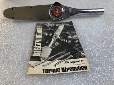 Snap-on 1/2” Drive 100 ft-lb Dial Type Chrome Torqometer 15 3/4" TE-100 - Image 1 of 4