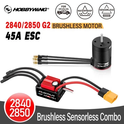 HOBBYWING QUICRUN 2850 Sensorloser bürstenloser Motor 45A ESC für 1/12 RC-Autos - Bild 1 von 4