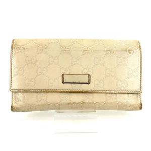 Cartera Cartera Larga Gucci GG Shima Cuero Blanco Auténtico 62T0258 - Imagen 1 de 24