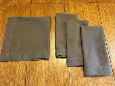 Pottery Barn chcolate brown dinner napkins 21x21 set of 4 - Image 1 of 3
