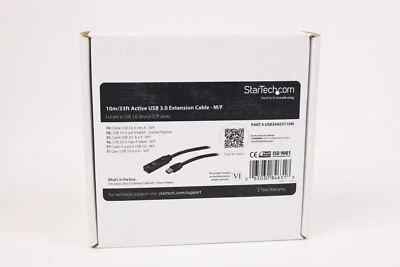 StarTech USB3AAEXT10M 10m USB 3.0 (5Gbps) Active Extension Cable - M/F  TAA p650 - Image 1 of 2